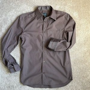 Armani Exchange Men’s Brown Button Down Cotton Shirt With Silk Trim. Size Small